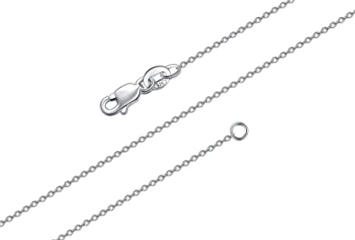 BORUO 925 Sterling Silver Cable Chain Necklace, 1mm 1.5mm Solid Italian Nickel-Free Lobster Claw Clasp 14-30 Inch