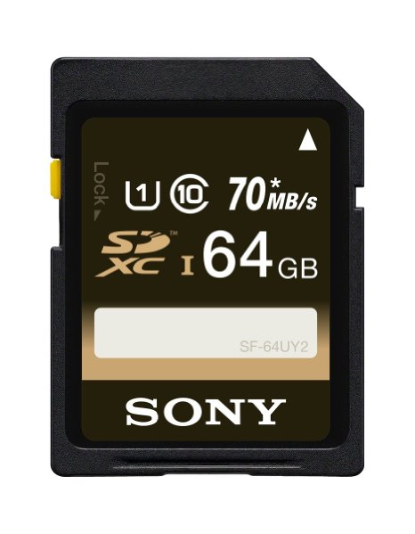 Sony 64GB Class 10 UHS-1 SDXC up to 70MBs Memory Card SF64UY2TQ