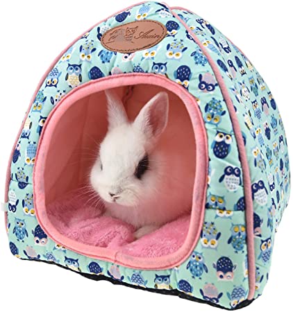 FLAdorepet Rabbit Guinea Pig Hamster House Bed Cute Small Animal Pet Winter Warm Squirrel Hedgehog Chinchilla House Cage Nest Hamster Accessories
