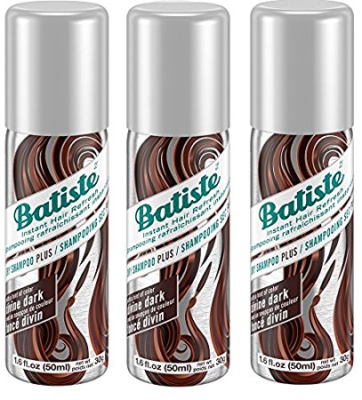 Batiste Dry Shampoo Divine Dark Mini Travel Size 1.6 oz (Pack of 3)