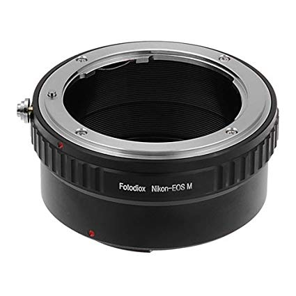 Fotodiox Lens Mount Adapter - Nikon F Mount D/SLR Lens to Canon EOS M (EF-M Mount) Mirrorless Camera Body