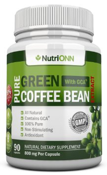 GREEN COFFEE BEAN EXTRACT with GCA 800mg - 90 Vegetarian Capsules - Best Value For Price - Highest Quality Pure Natural Coffee Extract for Weight Loss