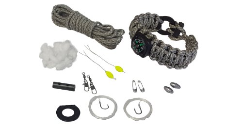 Guardian Accessories Wilderness Paracord Survival Bracelet 17 Pc Kit