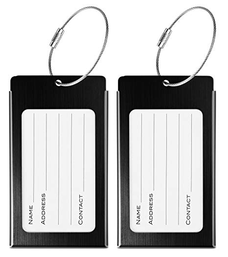 Luggage Tags, LLFSD Metal Suitcase Tags Travel Bag ID Identifier Luggage Tag