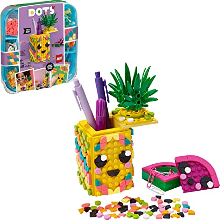 LEGO DOTS Pineapple Pencil Holder 41906 DIY Craft Decorations Kit, A Fun Craft kit for Kids who Like Arts and Crafts Projects, That Also Makes a Great Holiday or Birthday Gift, New 2020 (351 Pieces)