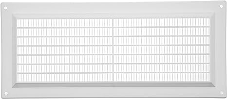 5" x 12" Inch White Plastic Ventilation Grille with Insect Mesh. HVAC. Indoor Vent Cover. Does NOT Include Screws