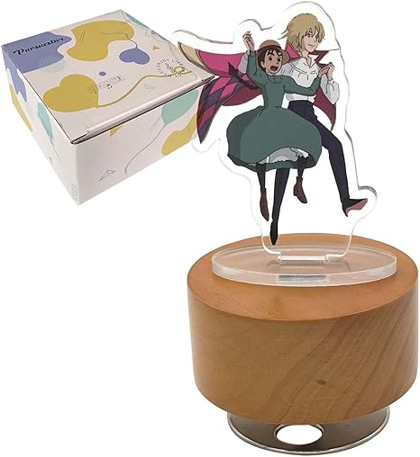 Pursuestar HowlMoving Castle-Merry Go Round of Life Music Box, Acrylic Standing Figure Rotating Wood Base Wind Up Musical Gifts for Valentine Women Birthday Anime Fans Christmas
