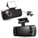 Kingear A1 HD 1080P 27 Dual Lens Dashboard Dash Car Separate Rear Camera Vehicle DVR