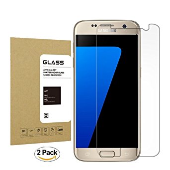 For Galaxy S7 Tempered Glass Screen Protector, Lushim [2Pack] Anti-scratches,9H Hardness,Crystal Clear [Bubble Free] Screen Protector for Samsung Galaxy S7