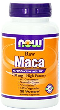 Now Foods Raw Maca 750mg, 90 Vcaps (Pack of 2)