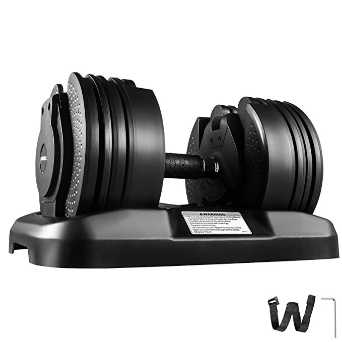 Lovshare Adjustable Dumbbell Series 52.5lbs and 90lbs Fitness Dumbbell Standard Adjustable Dumbbell with Handle and Weight Plate for Home Gym System- Building Muscle