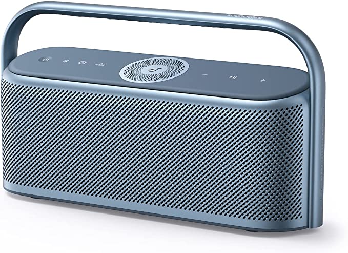 Soundcore Motion X600 Portable Bluetooth Speaker with Wireless Hi-Res Spatial Audio,50W Sound, IPX7 Waterproof, 12H Long Playtime, Pro EQ, Built-in Handle, AUX-in (Blue)