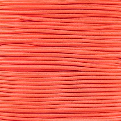 PARACORD PLANET Elastic Bungee Nylon Shock Cord 2.5mm 1/32", 1/16", 3/16", 5/16", 1/8”, 3/8", 5/8", 1/4", 1/2 inch Crafting Stretch String 10 25 50 & 100 Foot Lengths Made in USA
