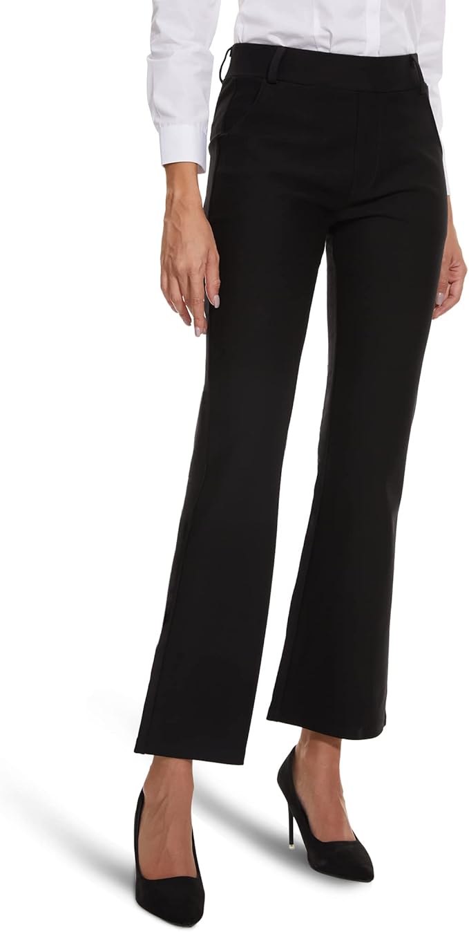 Ginasy Dress Pants Women Business Casual Work Trousers High Waisted Stretch Pull On Office Slacks with Pockets