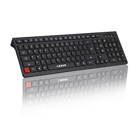 LESHP Wired Keyboard, Comfortable Full-size Keyboard with Soft Touch for PC,Laptop and Desktop -Black.