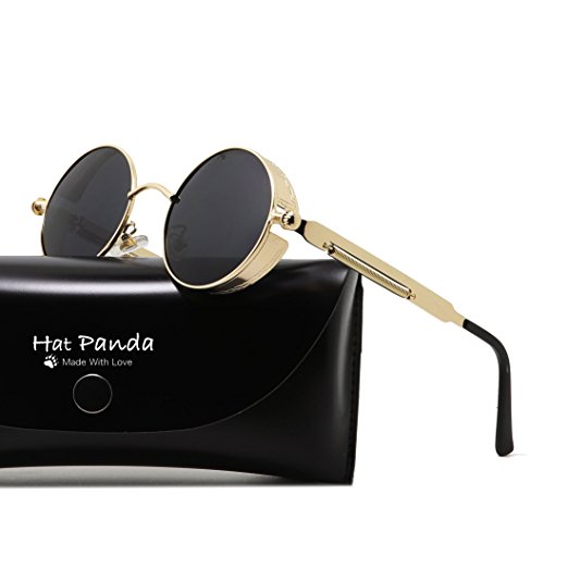 Polarized Round Retro Sunglasses Gothic Steampunk Sunglasses For Men And Women