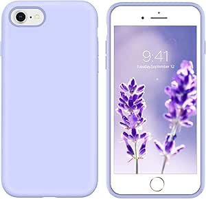 iPhone SE 2022 Case,iPhone SE 2020/8/7 Cases,DUEDUE Liquid Silicone Soft Gel Rubber Slim Mobile Phone Cover with Microfiber Cloth Lining Cushion Case for iPhone 7/8/SE2/SE3,Purple