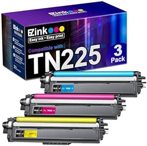 E-Z Ink (TM Compatible Toner Cartridges Replacement for Brother TN225 to Use with MFC-9130CW MFC-9330CDW MFC-9340CDW HL-3140CW HL-3150CW HL-3170CDW HL-3180CDW DCP-9020CDN (Cyan, Magenta, Yellow)