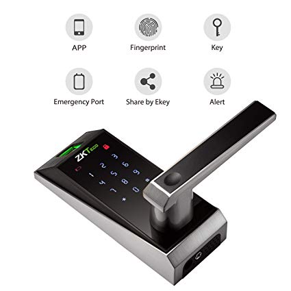 Keyless Door Locks with Bluetooth/Biometric Fingerprint Door Lock Electronic Keypad Digital Smart Locks for Home AL20B with ZK Smart Key app.