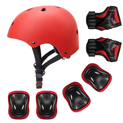 YUFU Kids Helmet 3-13 Years Boys Girls Adjustable Sports Protective Gear Set from Toddler to Youth Helmet Knee Elbow Wrist Pads Cycling Roller Scooter Bicycle Bike Skateboard Accessories Protector