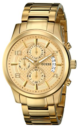 GUESS Men's U0075G5  Gold-Tone Chronograph Watch with Date Function