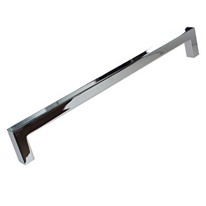 21683-224-PC-10 - GlideRite Hardware 9-1/2" Solid Square Cabinet Bar Pull Handles, 8-3/4" CC, Polished Chrome (Pack of 10)