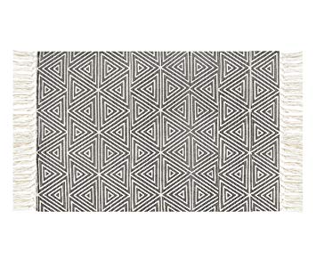 Ukeler Modern Washable Tassels Door Mat Grey Handmade Floor Rugs for Bathroom/Entry, 100% Cotton, 23.6''x35.4''