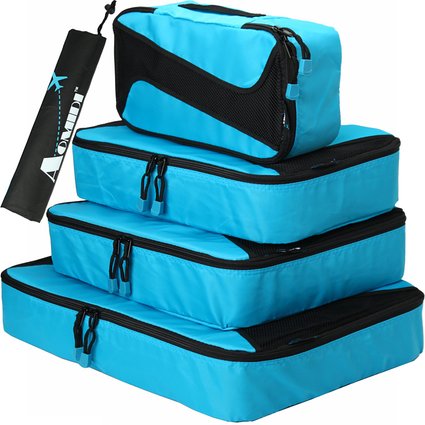 AOMIDI 4 Set Packing Cubes - Travel Luggage Packing Organizers with Laundry Bag
