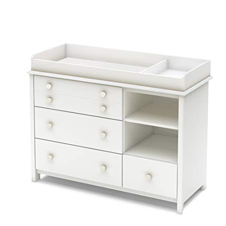 South Shore Furniture Little Smileys Changing Table with Removable Changing Station, Pure White