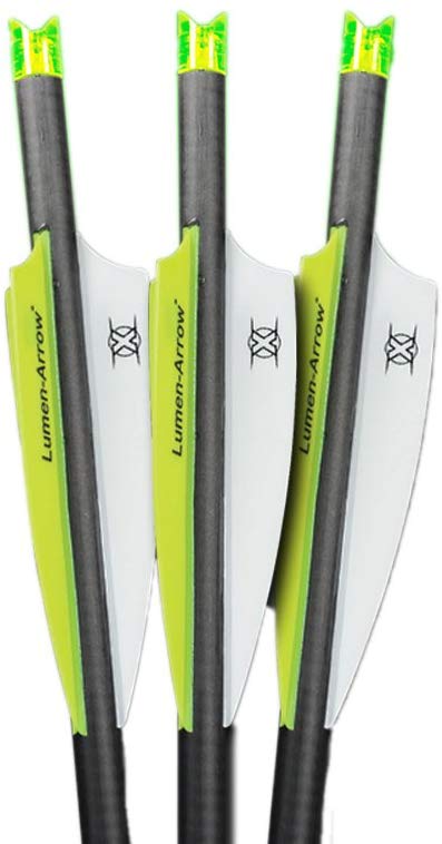 Lumenok Lumen-Arrow 20-Inch Carbon Bolts with Crescent Bolt End (3-Pack), Green