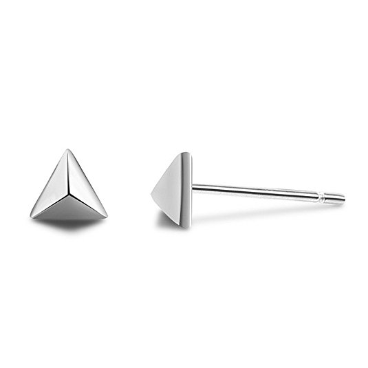 DOMILINA Minimalist 925 Sterling Silver triangle Earrings