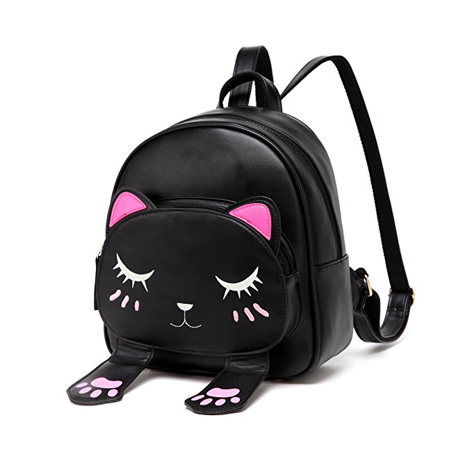 DIOMO Women Kids Backpacks For Girls Satchel Cartoon School Bag Cat Travel Daypack
