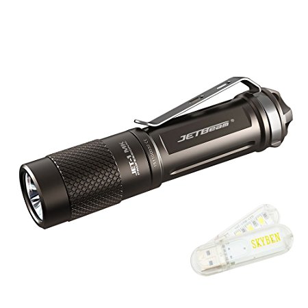 Bundle: JETBeam-1 MK Cree XP-G2 LED 480 Lumens Waterproof Flashlight with Skyben USB Light