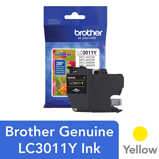 Brother Printer LC3011Y Single Pack Standard Cartridge Yield Up To 200 Pages LC3011 Ink Yellow