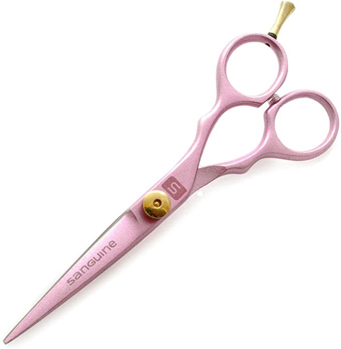 Sanguine Professional Hairdressing Scissors Hair Scissors in Pink, 5.5 inch, 14 cm
