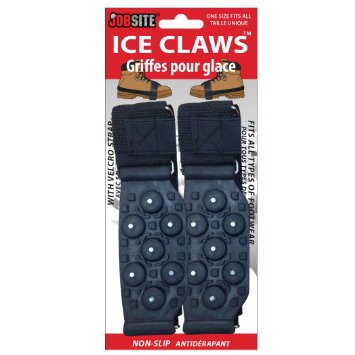 JobSite Ice Claws Snow and Ice Traction Cleats - Light Weight No-Slip Studded Grips Prevent Slipping on Snow and Ice - Fits All Shoe and Boot Styles - Great for Hiking Walking Construction and Other Outdoor Jobs and Activities