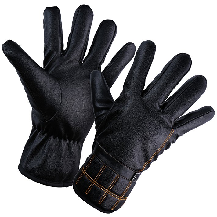 HIG Mens Winter Gloves Warm Touch Screen Waterproof Windproof Outdoor Cycling Sports Gloves (Black 5)