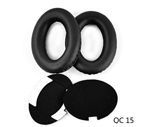 VEVER ® 1Pair Replacement Ear Pads Earpuds Ear Cushions Cover for Bose QC2, QC15, AE2, AE2i, AE2w, QuietComfort Headphone (with VEVER LOGO package) (Black)