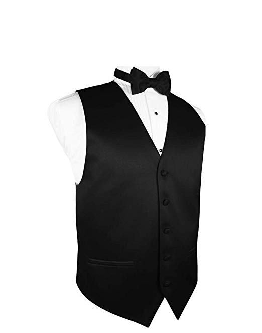 Solid Dress Vest & Bow Tie Set for Suit or Tuxedo
