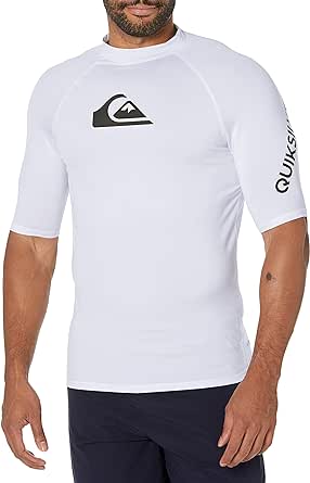 Quiksilver Mens All Time Short Sleeve Rashguard UPF 50 Sun Protection Surf Shirt