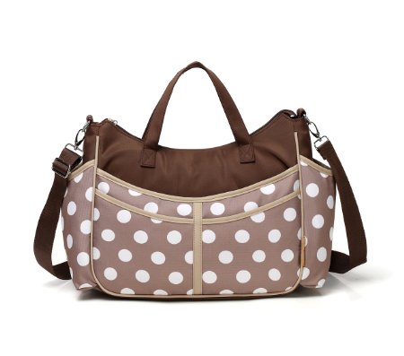 CheekyTummy Diaper Changing Bag - Best Designer Ladies Tote Handbag (Polka Dots)