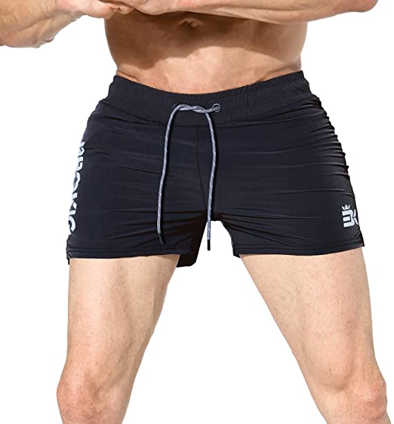 BROKIG [Home Gym Shorts] Men's 5" Bodybuilding Workout Shorts Running Lightweight Short with Zipper Pockets
