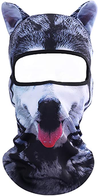 Koolip Cat Balaclava,Dog Balaclava,Halloween Hat,Cute Full Face Hood Mask Animal Ski Mask for Hiking Riding Sports Outdoor