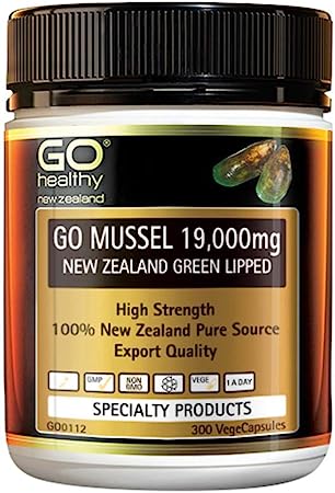 GO Healthy Green lipped Mussel 19000mg New Zealand Green Lipped 300 Capsules