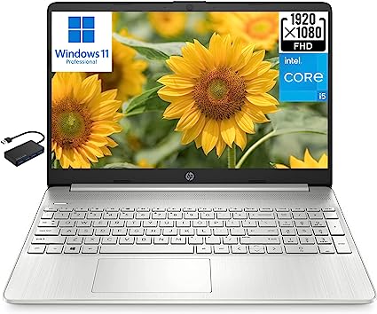 [Windows 11 Pro] HP 15 15.6" FHD Business Laptop Computer, 11th Generation Intel 4-core i5-1135G7 (Beat i7-1160G7), 16GB RAM 512GB PCIe SSD, Intel Iris Xe Graphics, Numeric Keypad, BT 5.2, HDMI, w/Hub