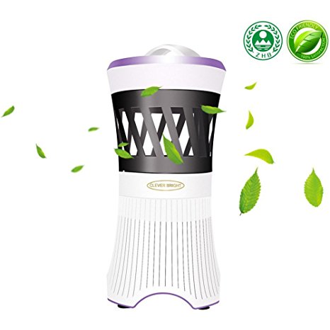 Insect Killer Electronic LED Mosquito Catcher USB Photocatalyst UV Mosquito Trap Killer Mosquito Lamps with Vacuum Fan for Indoor Home Office (Purple)