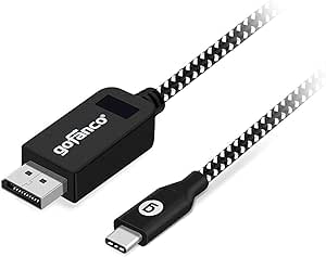 gofanco 4K 60Hz USB Type C to DisplayPort Cable 6.6ft Braided Adapter Cable - Thunderbolt 3 Compatible UHD 2 Meters, DisplayPort Alternate Mode via USB-C Required (USBCDP-2M)