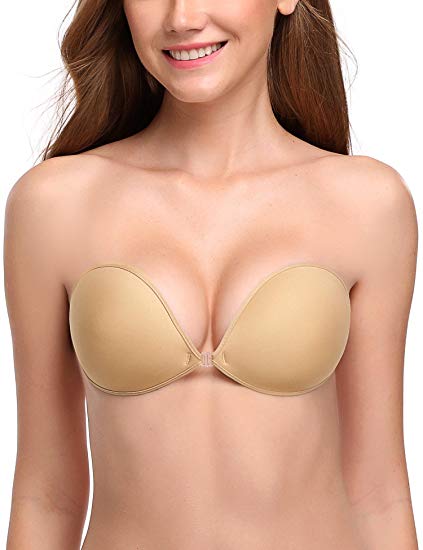 WingsLove Adhesive Silicone Invisible Strapless Bra Sticky Backless Bra Reusable Push Up Nipple Covers