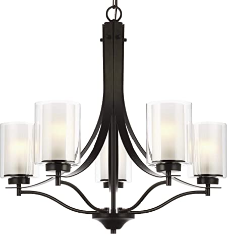 Sea Gull Lighting 3137305-782 Elmwood Five Light Chandelier Hanging Modern Fixture, Heirloom Bronze