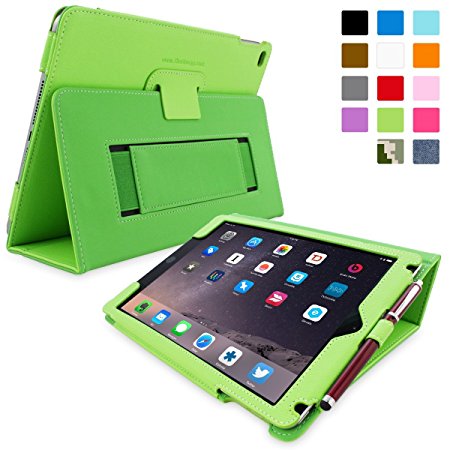 Snugg iPad Air Case - Smart Cover with Flip Stand & (Green Leather)